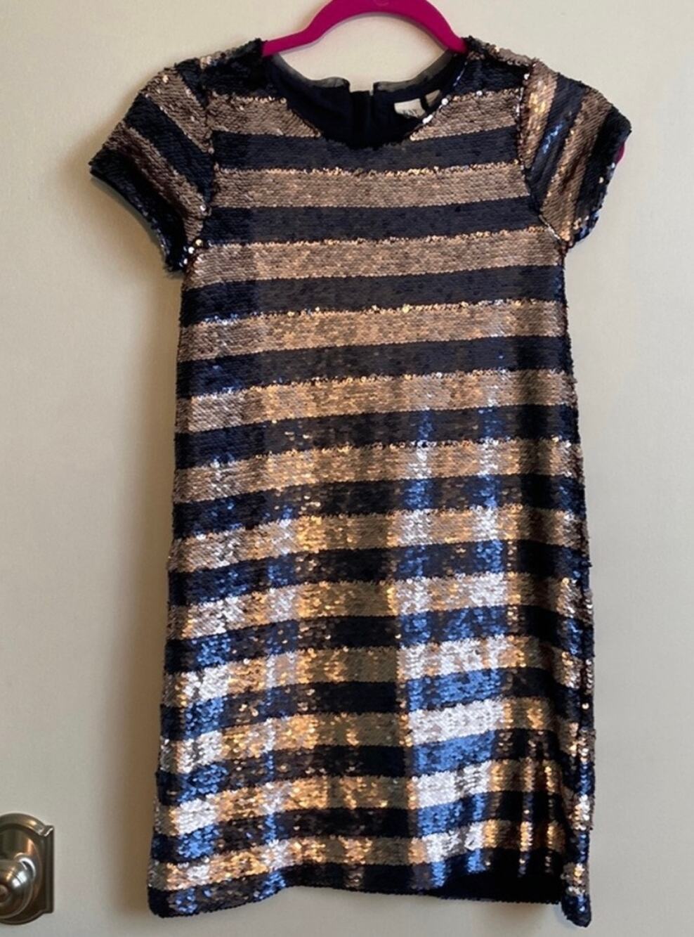 Gap girls xs 5t sequin mini dress striped glam girl